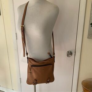 LODIS Ellie Beige Genuine Leather Crossbody Bag 10x9